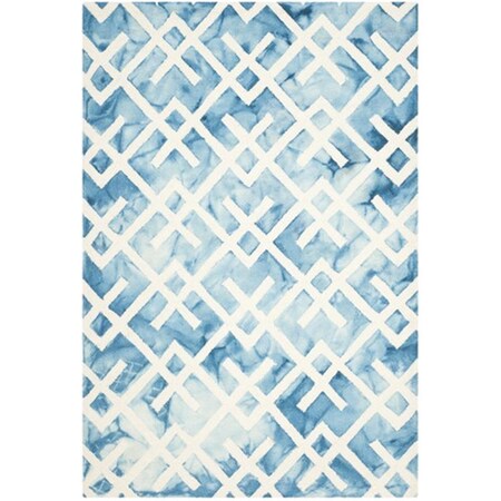 Safavieh Dip Dyed Hand Tufted Rectangle Rug- Blue - Ivory- 2 x 3 ft. DDY677G-2